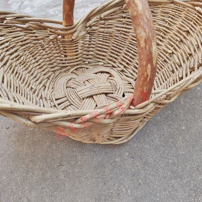 藤编篮子收纳筐藤条编织篮荆条篮子纯手工编织船型篮河南农村家用