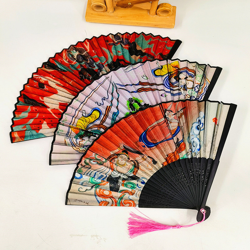 敦煌特产文创日用折扇纸扇子礼品中国风男女款汉服拍摄道具舞蹈扇
