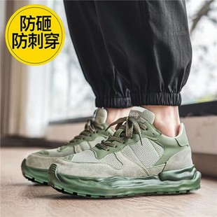 新式 工装 魔改电焊新款 老保跑鞋 轻便 军训鞋 碳板超轻防臭皮鞋 劳保鞋