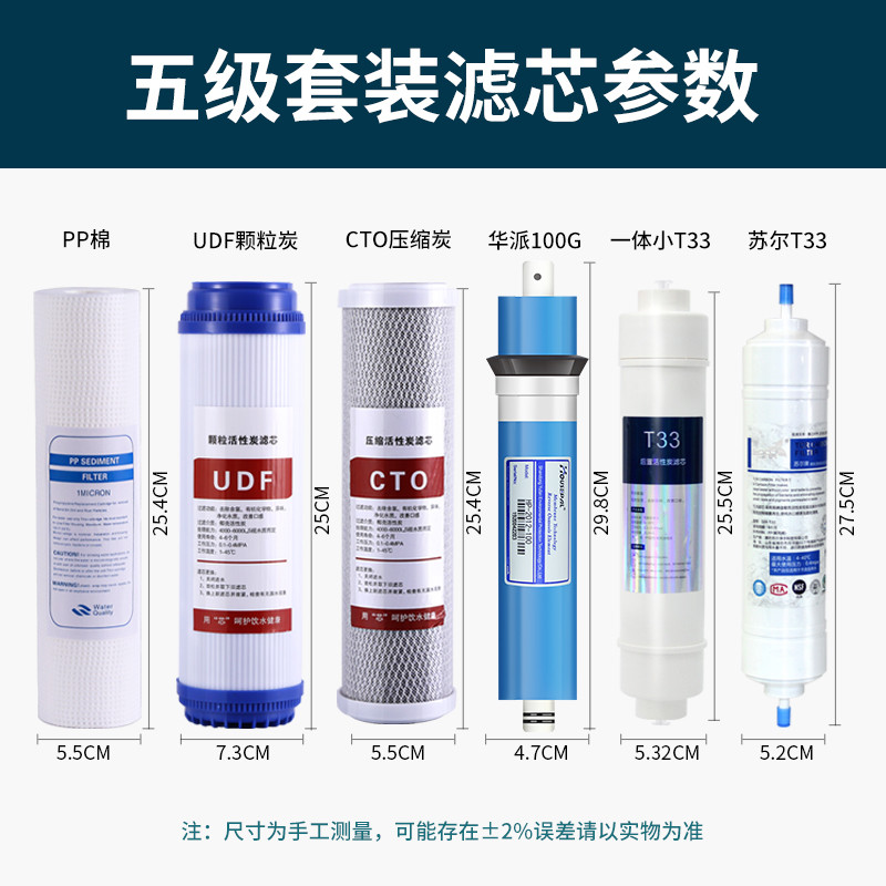 净水器10寸家用滤芯通用替换装PP反渗透RO膜颗粒活性炭套装滤芯