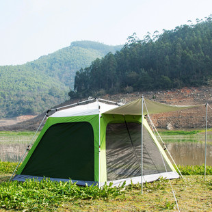 6-8人凉棚搭建免帐篷遮阳防蚊网纱帐篷自动速开户外露营帐篷