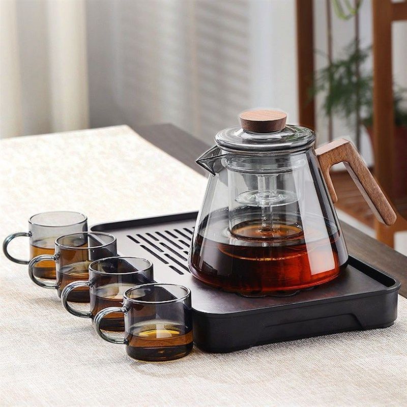 高硼硅玻璃蒸f煮茶壶电陶炉煮茶壶大容量耐热木把蒸煮茶壶围炉煮,餐饮具,煮茶炉,淘宝优惠券,粉丝福利购,淘宝优惠卷