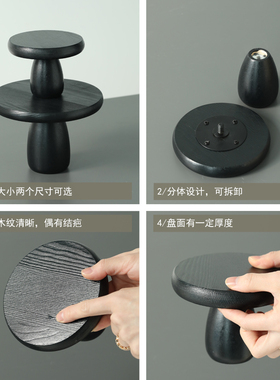 黑白灰装饰摆件玄关钥匙q收纳盘 ins风客厅软装饰品小蘑菇造型托