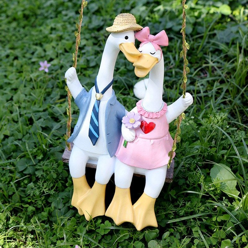 庭院摆件阳台布置户n外假山流水装饰别墅花园树脂鸭子荡秋千造景,家居饰品,户外/庭院摆件,淘宝优惠券,粉丝福利购,淘宝优惠卷