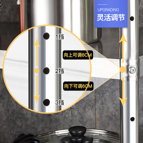 不锈钢厨房置物架三层多功能微波炉D烤箱一体家用落地多层收纳橱