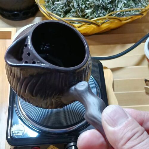 围炉煮茶甘肃罐罐茶煮茶器发热盘电炉可调温配树桩弯W把煮茶罐整
