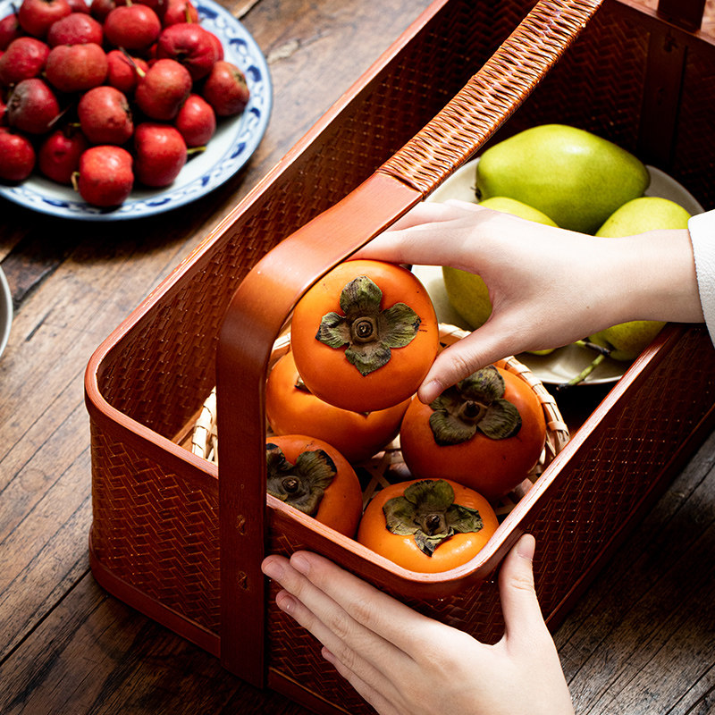 复古竹编食盒多层提篮茶具收纳盒手提仿J古礼品分食盒带盖提盒家,特色手工艺,竹编/竹雕,淘宝优惠券,粉丝福利购,淘宝优惠卷