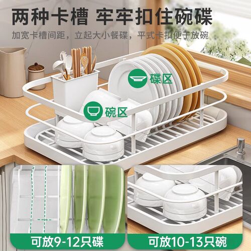 厨房碗碟碗盘沥水架碗柜置物架y碗筷收纳架台面水槽置物架收纳盒