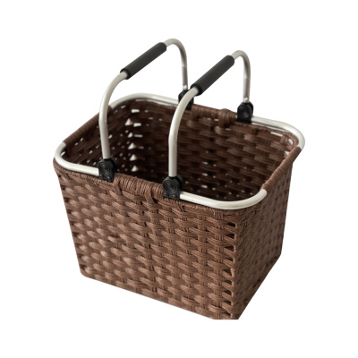 春游野餐篮子f非藤编手提菜篮子采摘踏青ins便携郊游野炊篮子编织