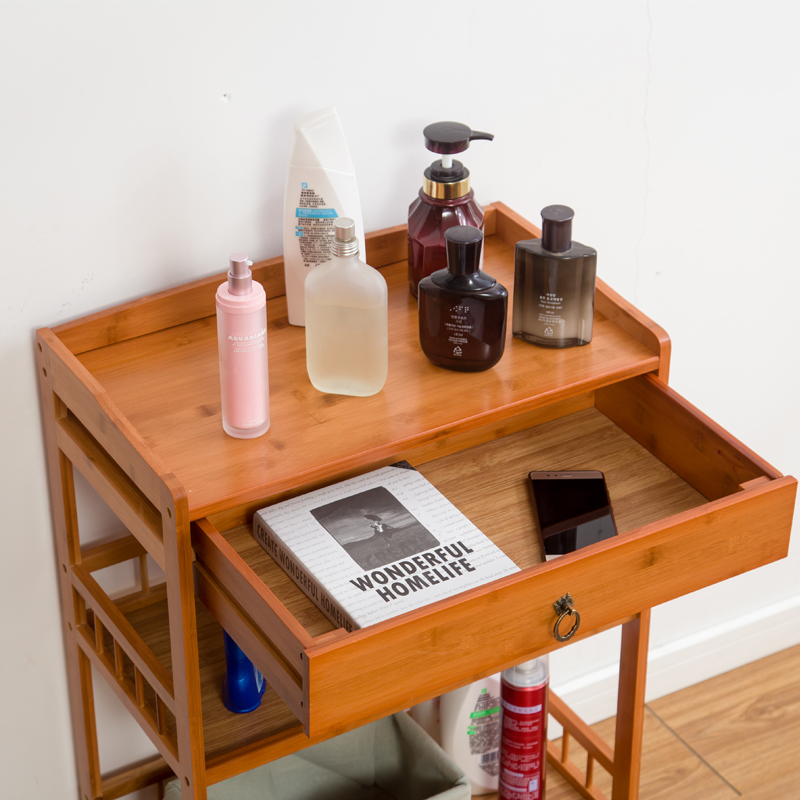 厨房可移动置物架落地p多层收纳带轮子小推车美容院化妆品整理架