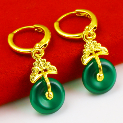 黄金9999足金女款耳饰纯金耳环