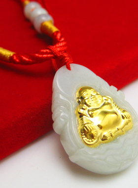 正品纯黄金挂件男女款小佛坠子