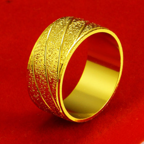 仿真黄金戒指仿999足金男女款情侣对戒磨砂999真金仿真饰品宽实口