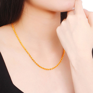 正品黄金项链9999足金女款镂空凤尾颈链粗纯金锁骨链子送妈妈礼物