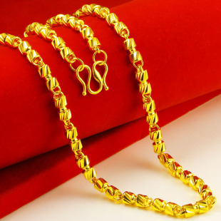 仿真黄金项链999仿真男款女款路路通纯金首饰24K金子送老公男朋友