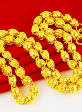 9999黄金项链男士佛珠链纯金饰品