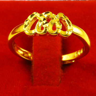 黄金戒指9999足金女款送情人礼物