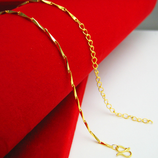 仿真黄金手链脚链女款9999足金24K金瓜子链结婚纯金首饰年轻秀气
