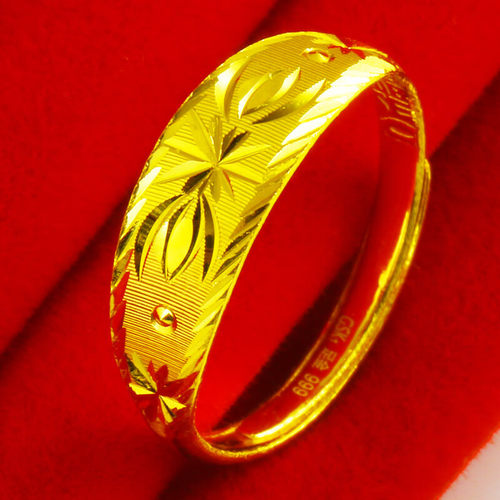 男女款9999足金戒指结婚黄金戒指