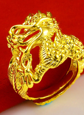 男仿真戒指男款纯金首饰