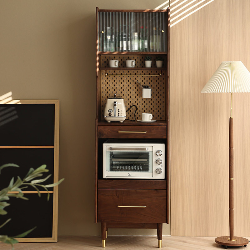 北欧实木收纳柜 小户型餐边柜窄柜家用餐厅客厅咖啡机收纳柜橱柜