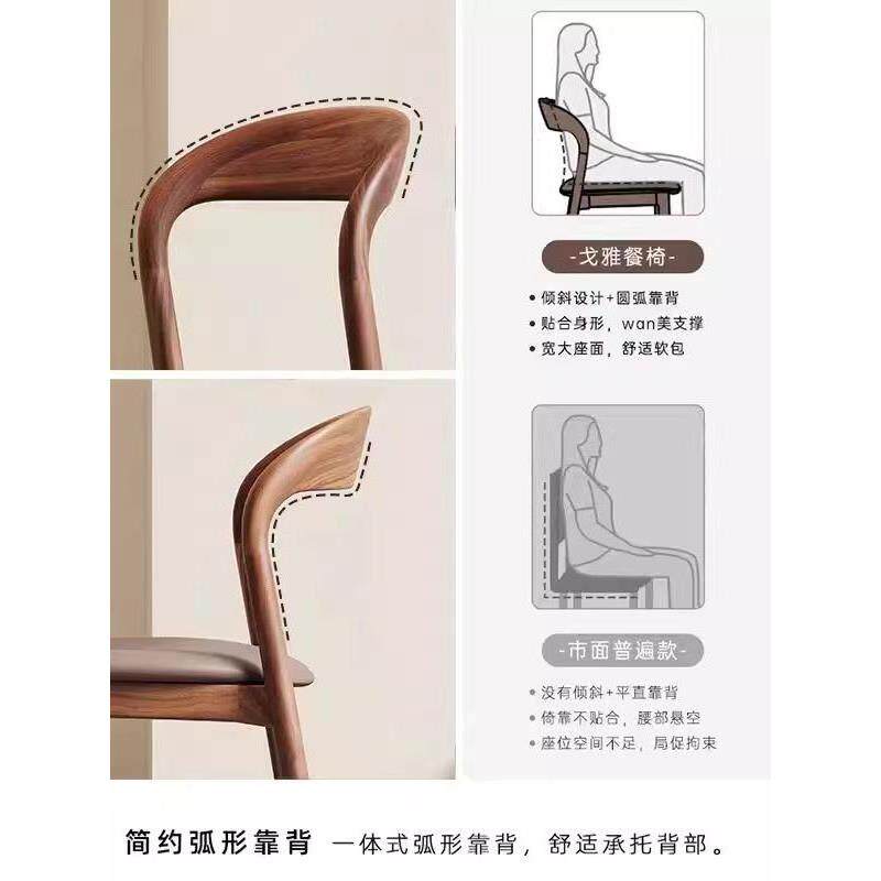 现代简约实木餐椅家用新款靠背椅子客厅餐厅感软包餐桌