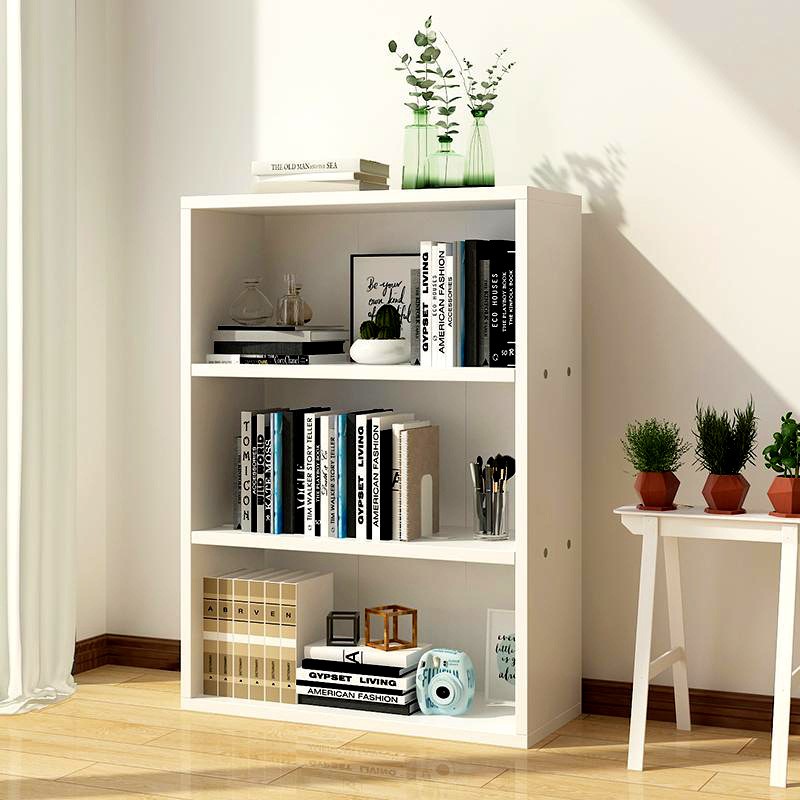 实木落地书柜飘窗置物柜生态板儿童收纳储物阳台简易桌面书架客厅