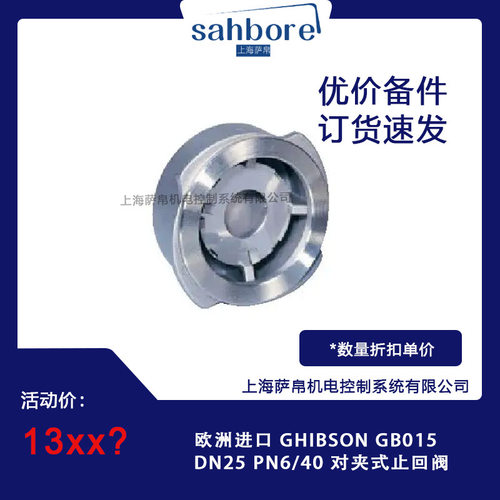 欧洲进口 GHIBSON GB015 DN25 PN6/40 对夹式止回阀