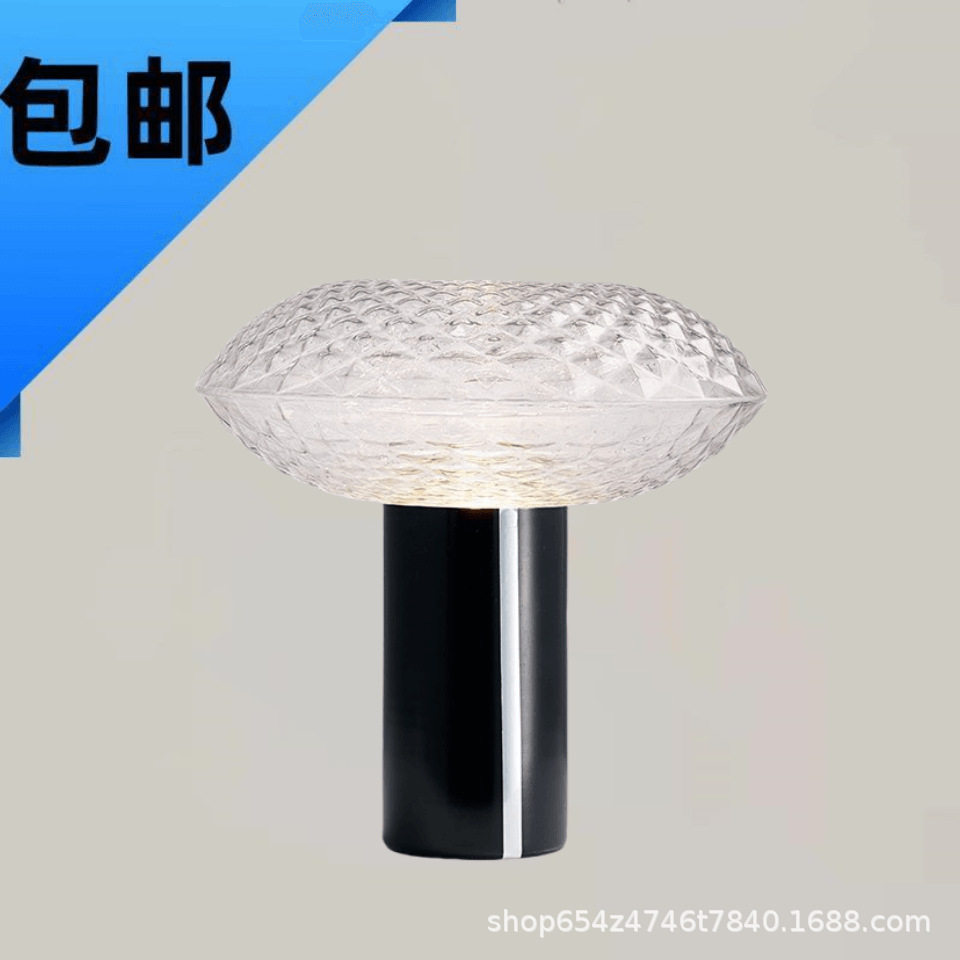 北欧创意台灯简约现代卧室软装设计师酒店水波纹个性台灯床头灯