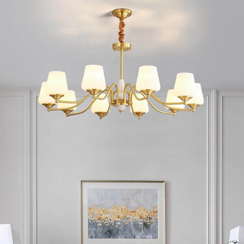 美式吊灯全铜客厅主灯法式现代轻奢餐厅卧室灯具2024新款欧式复古