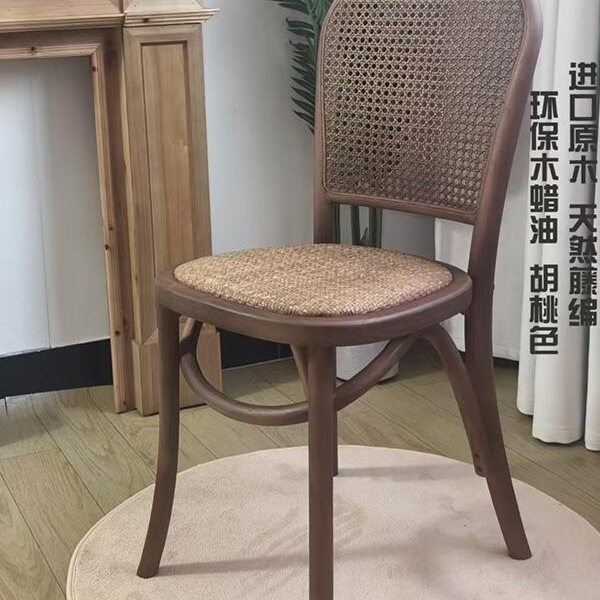 北欧美式乡村实木餐椅复古简约仿旧靠背单人休闲椅客厅家用婚礼椅