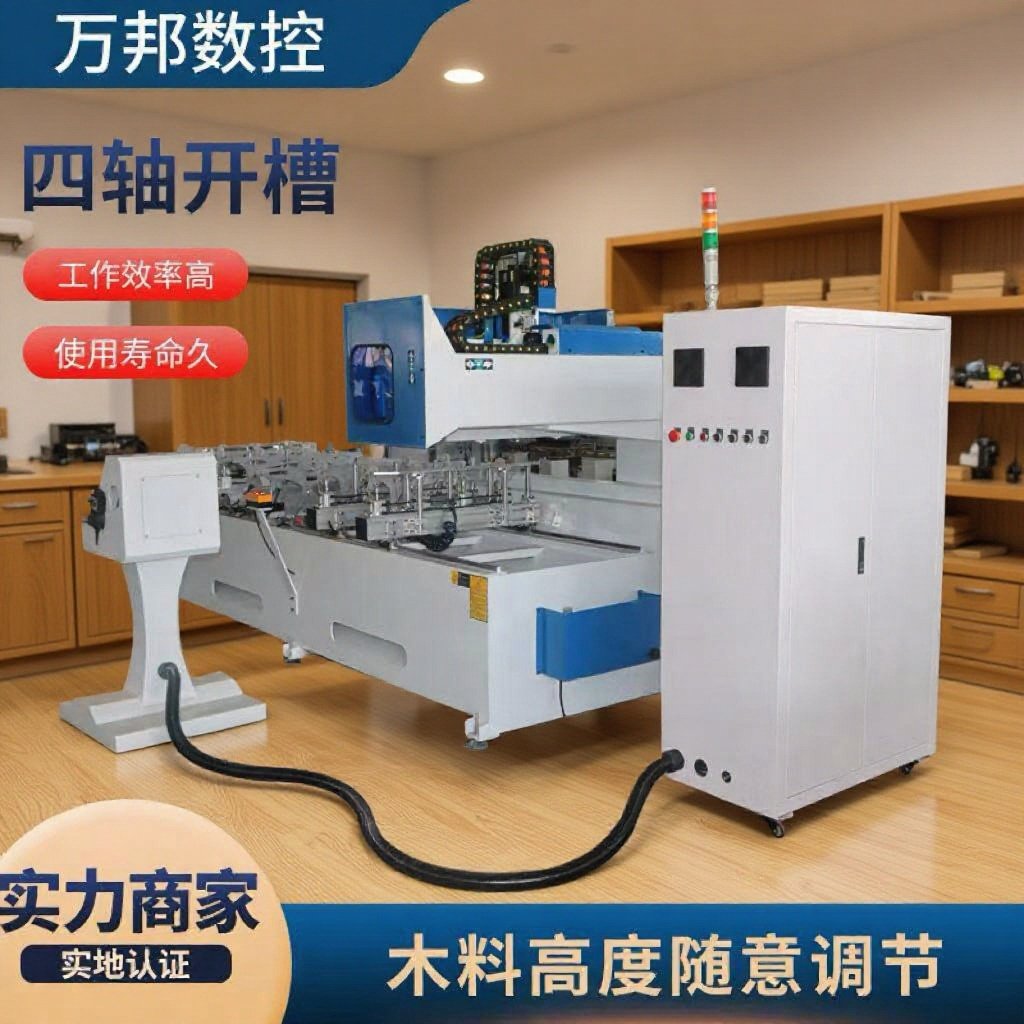 双工位四轴加工榫卯设备四工序开料全自动家具橱柜下料机木工雕刻