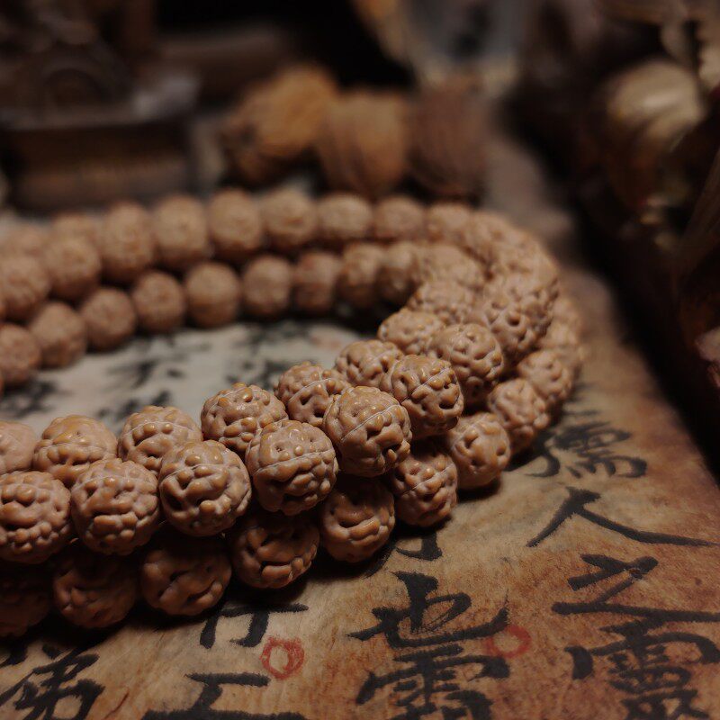 新品白」沉水金蟾蛤蟆背小金刚原籽菩提k籽108颗男女手串佛.