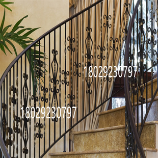 旋转楼梯扶手护栏简约室内铁艺栏杆别墅复式立柱靠墙扶手