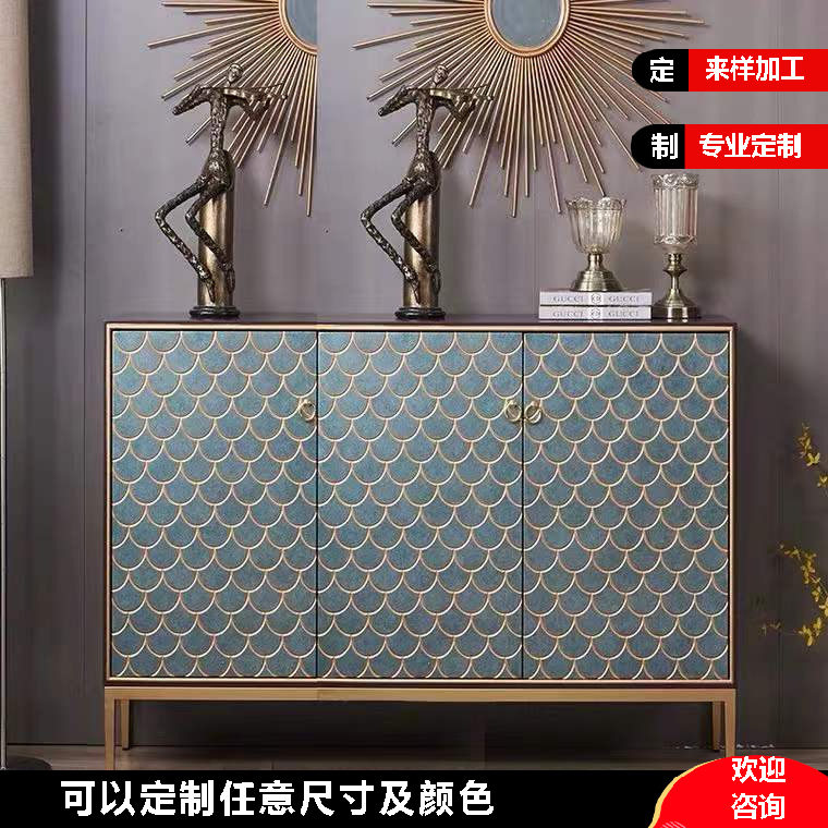 后现代轻奢鞋柜家用门口大容量储物新中式玄关柜美式入户进门厅柜