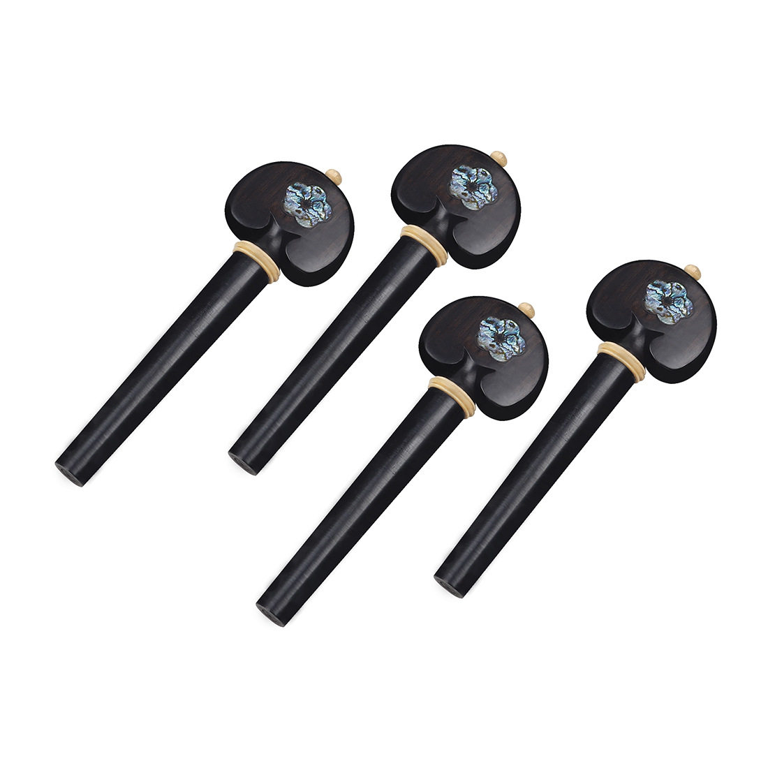 大提琴配件乌木弦轴4个装3/4 4/4手工雕花琴轴调音旋钮执手轴柄