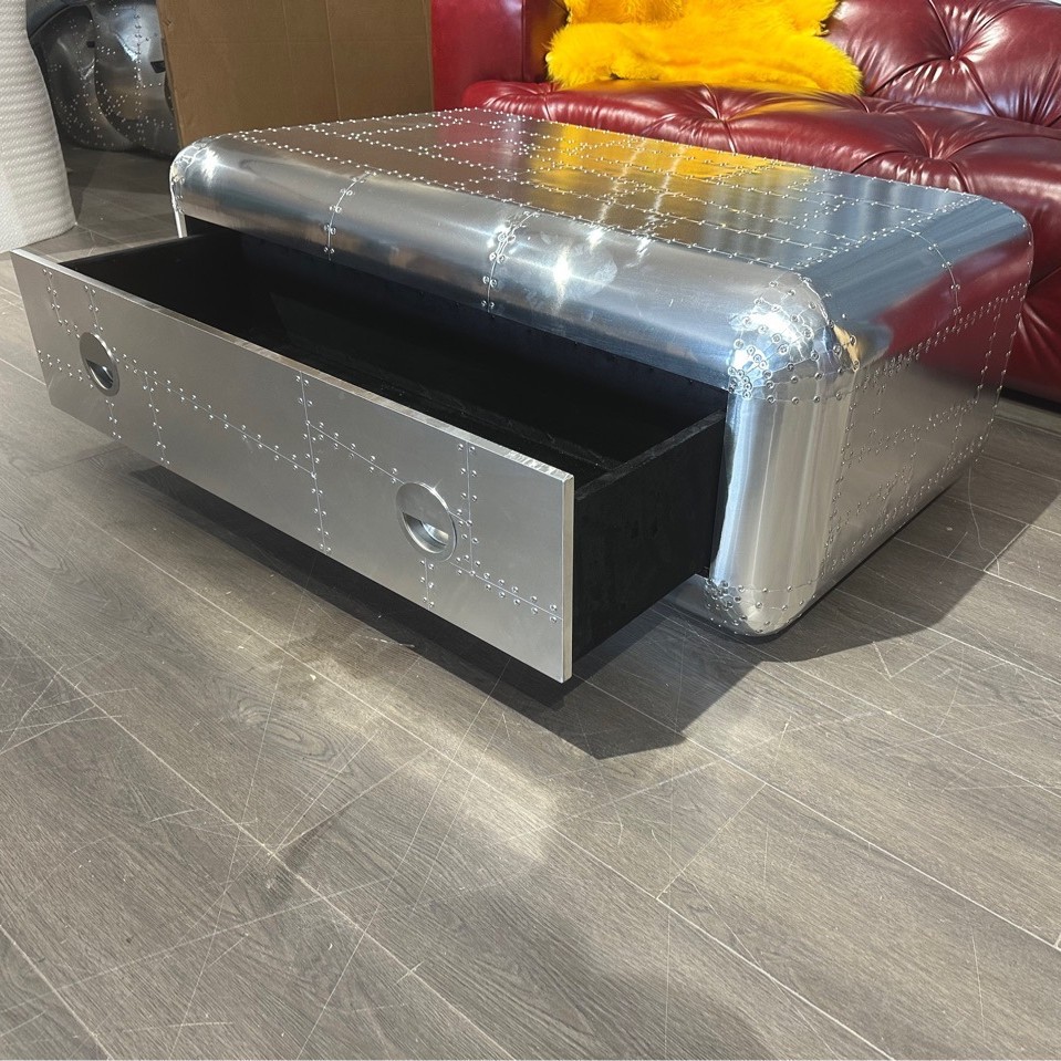 中古风KTV美式工业风沙发创意铝皮办公室个性金属茶几