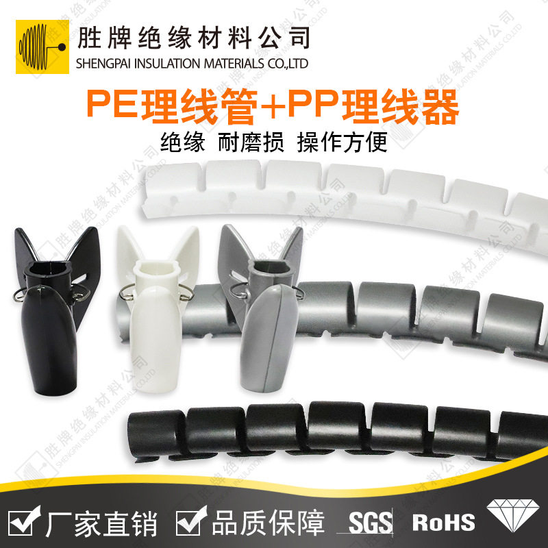 PE理线管 PP理线器 开口式包线管家用电脑线缆收纳管塑料保护套管