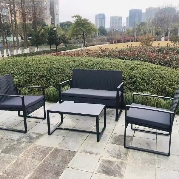 户外庭院露台藤编桌椅
