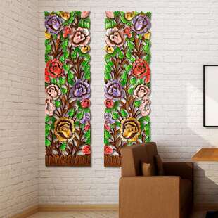 泰国木雕墙饰镂空雕花板东南亚风格客厅墙面装饰挂件玄关实木壁挂