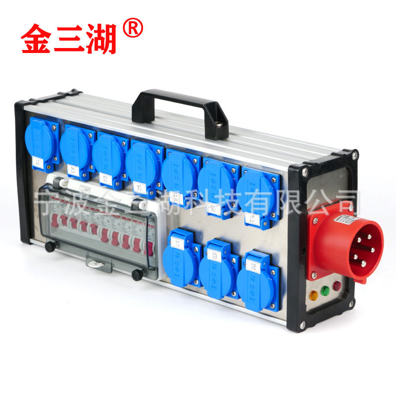 32A 5针进6路16A防水欧规输出配电箱舞台配电盒9路欧规电源直通箱