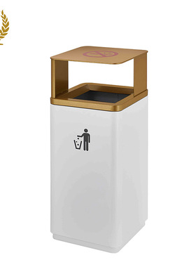 广州南方室内外公共场所商场白色铁烤漆垃圾桶带盖GPX-245