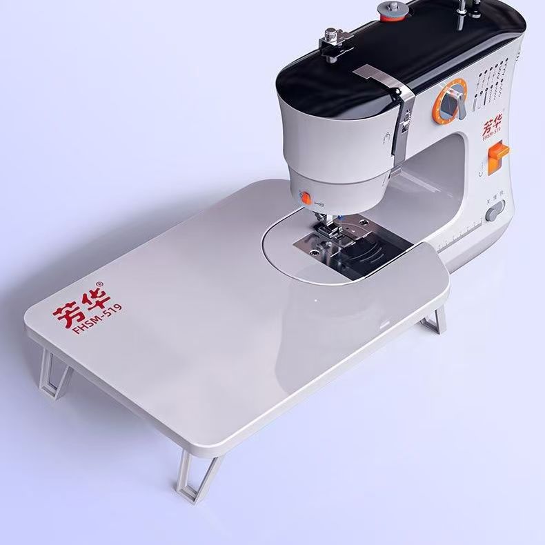 新品双针双线12种线迹锁边扣眼吃厚6层家用电动自动芳华519缝纫机