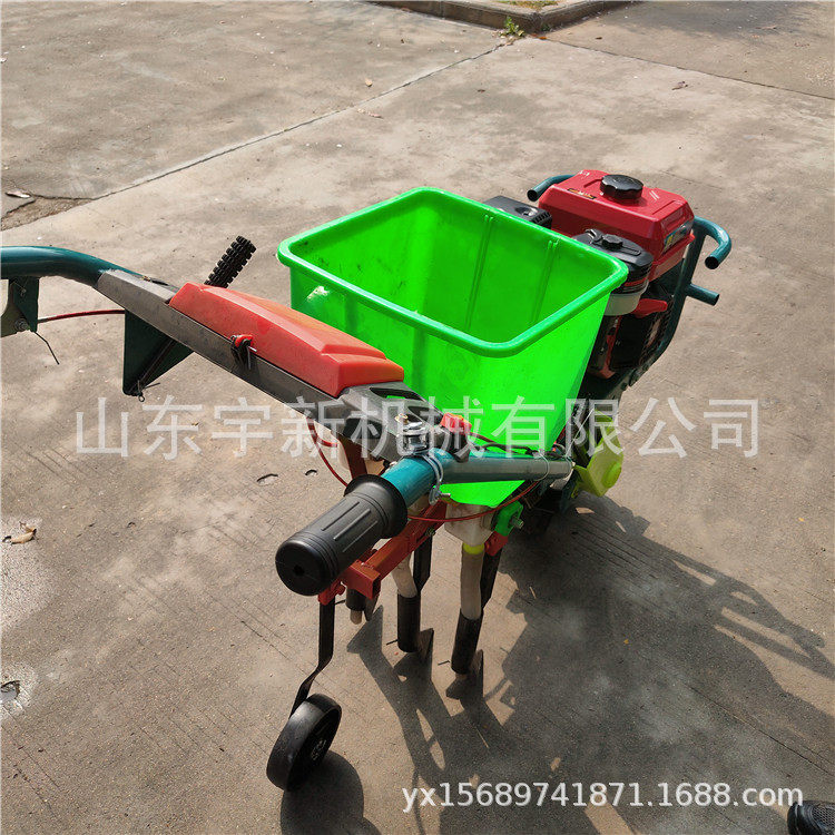 小型汽油播种机家用农田施肥机双行柴油耘播机