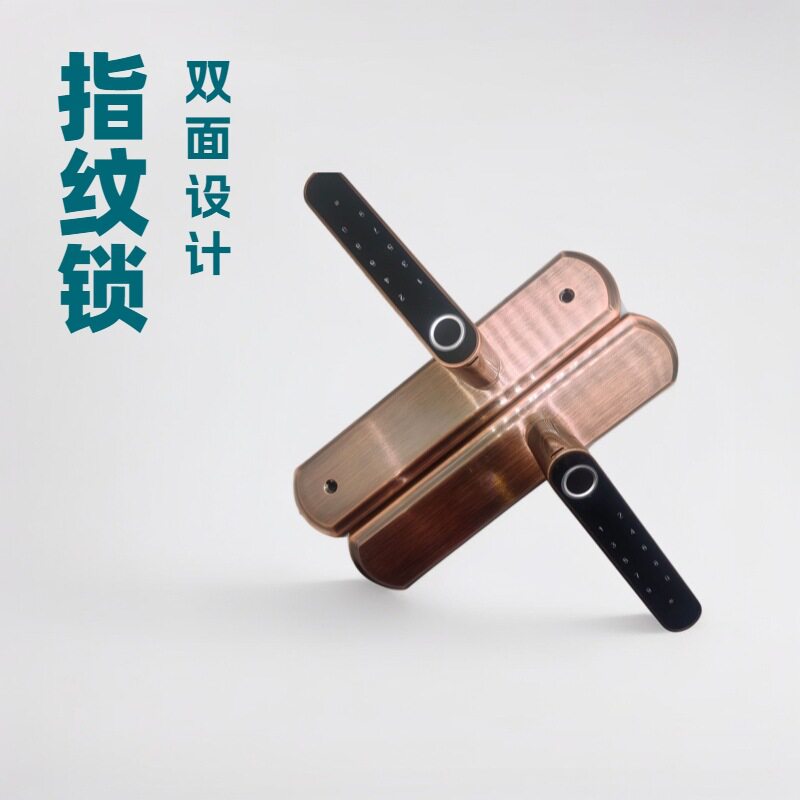厂家直销源头家用木门铁门双面开启电子锁指纹密码锁涂鸦智能锁