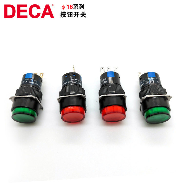 进联DECA 台湾正厂16mm圆型C1S02-R11按钮开关 带LED灯