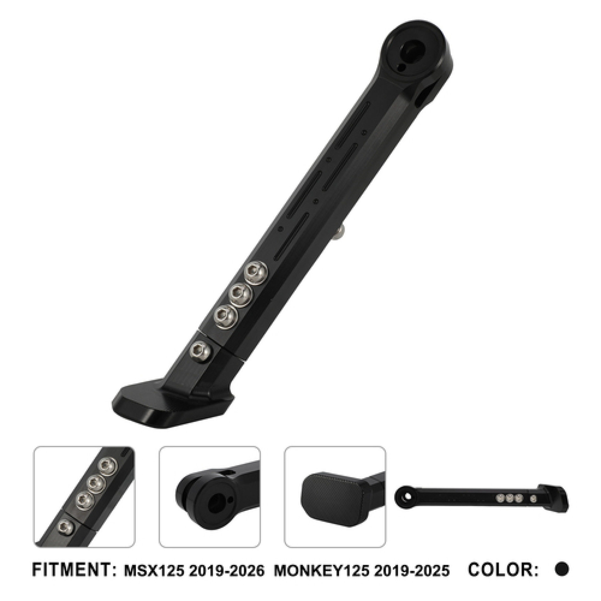 适用于MSX125 MONKEY125摩托车铝合金材质可伸缩边撑改装配件