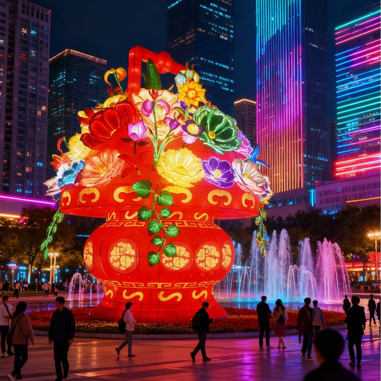广场五一国庆花篮景区灯会灯展中秋节春节彩灯城市亮化景观灯定制
