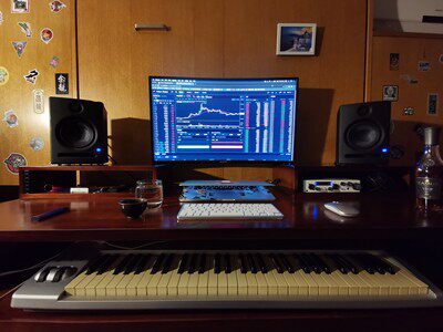实木编曲工作台音乐制作桌MIDI键盘桌音频工作台录音棚桌电子琴桌