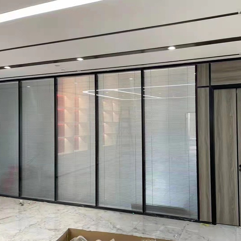 广东双玻内置百叶隔断墙透明玻璃隔间视野清晰降低噪音发货迅速